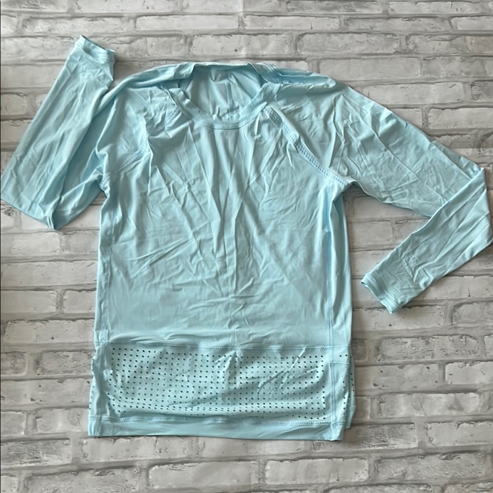 lululemon athletica Light Blue Short Sleeve Tee